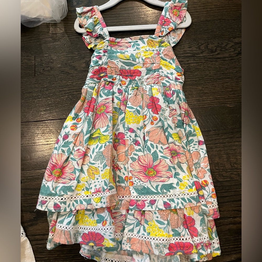 Floral Kids Dress with Ruffle Straps